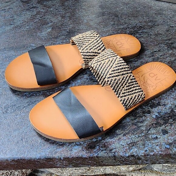 DV by Dolce Vita Daedra Woven Stretch Two Band Slide Sandals Size 9 - Picture 7 of 11